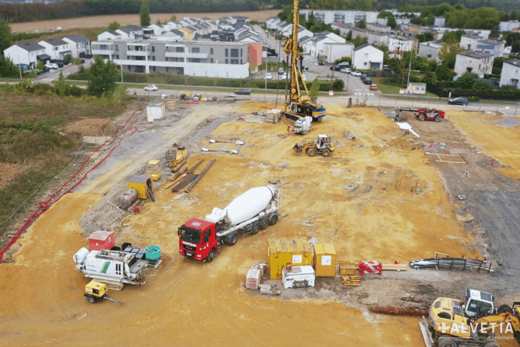Chantier de la nouvelle clinique vétérinaire Alvetia à Terville