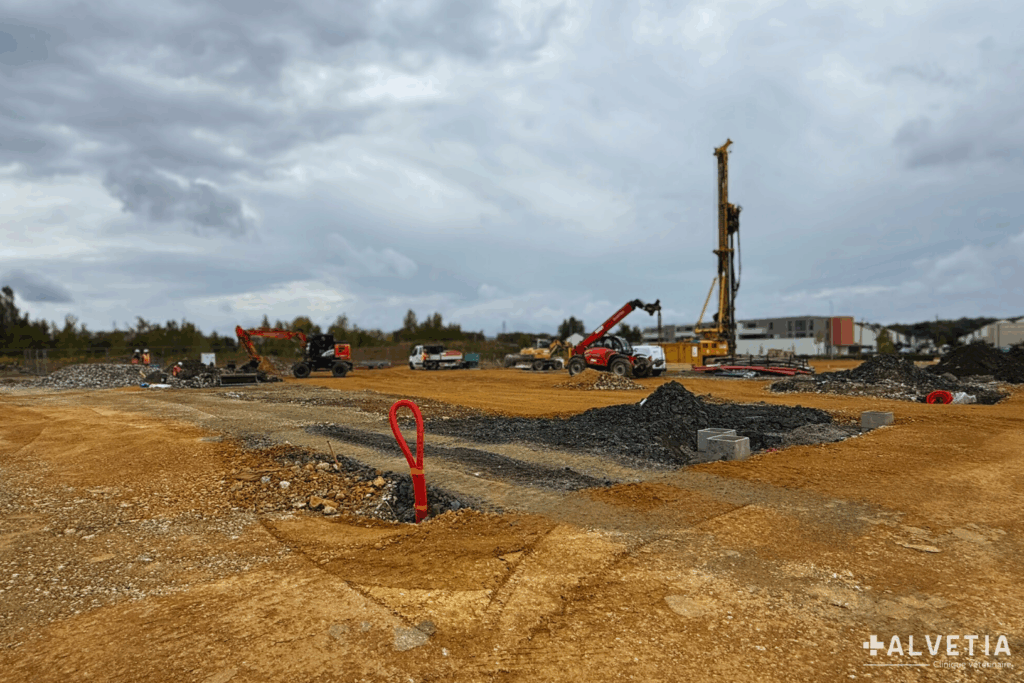 Chantier de la nouvelle clinique vétérinaire Alvetia à Terville