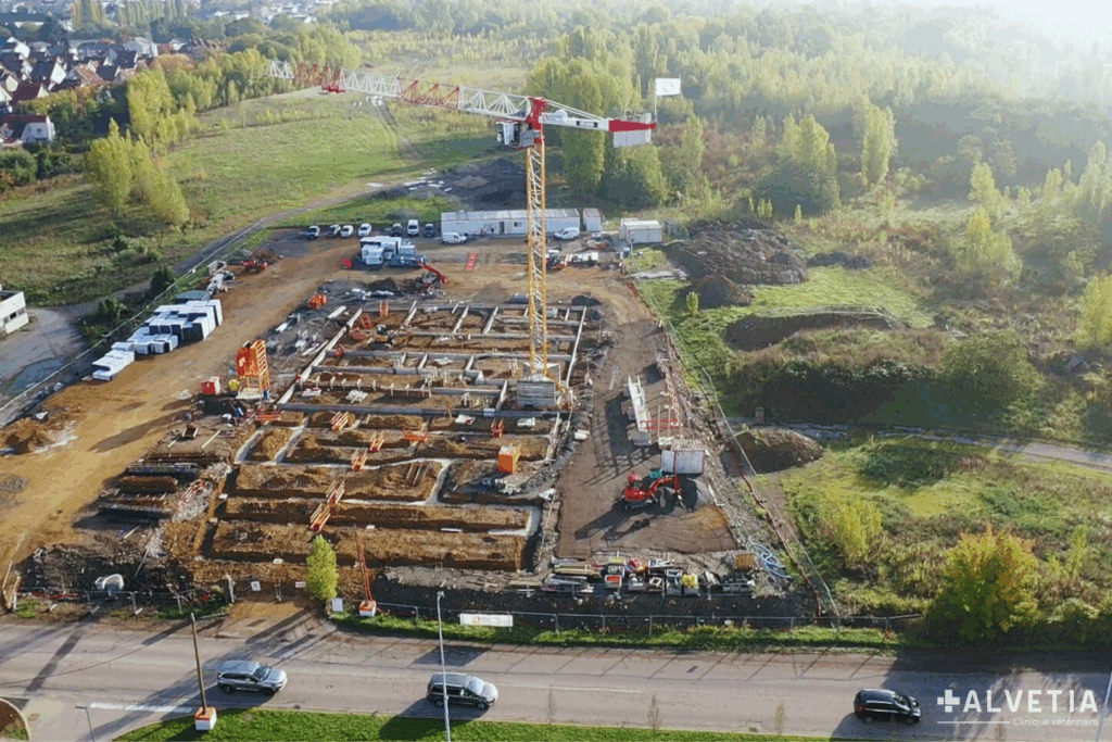 Chantier de la nouvelle clinique vétérinaire Alvetia à Terville