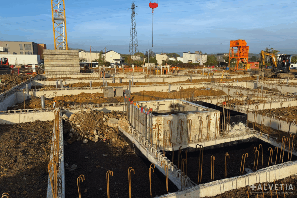 Chantier de la nouvelle clinique vétérinaire Alvetia à Terville