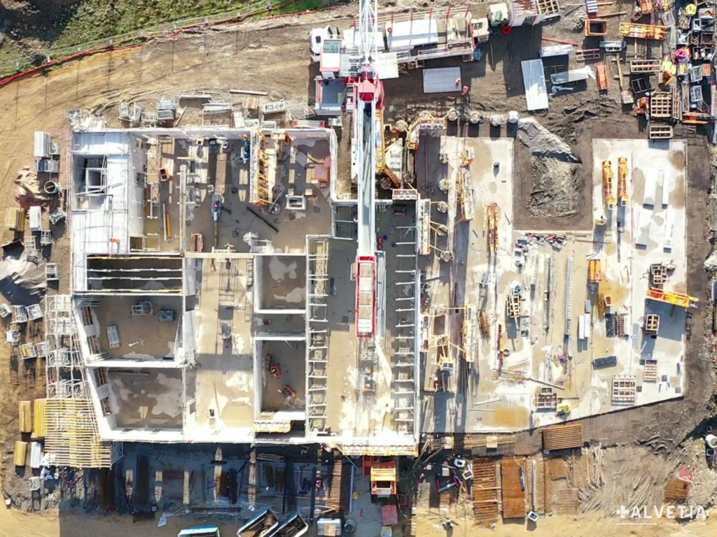 Vue aérienne de la clinique