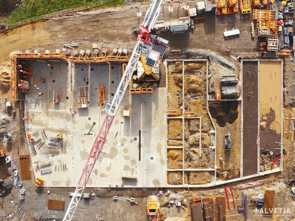 Le chantier de la future clinique vétérinaire vu du ciel