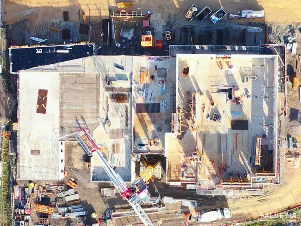 Vue aérienne de la clinique en février 2026